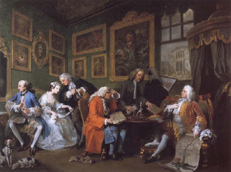 William Hogarth Marriage a la Mode i The Marriage Settlement oil painting image